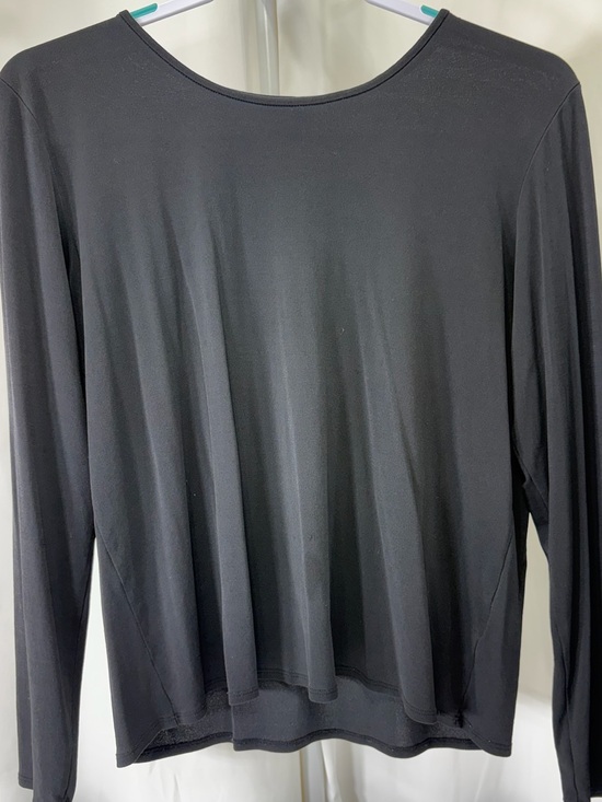 Eileen Fisher Tops - Eileen Fisher Black Long-Sleeve Scoop Neck Top 100% Silk 3418